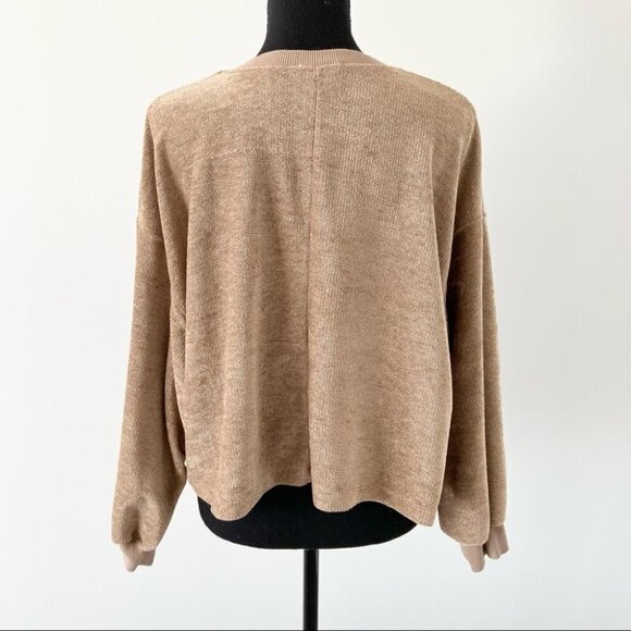Trafaluc by Zara Tan Drop  Shoulder Cropped Pullover Sweater - Picture 3 of 16